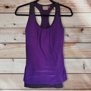 Athleta Women's Royal Pigeon Layered Purple Racerback Athletic Top Size S